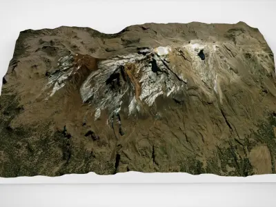 Mountain landscape Volcano Iztaccihuatl Mexico 3D model