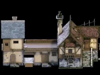 fantasy Stylized Medieval Houses Pack 2