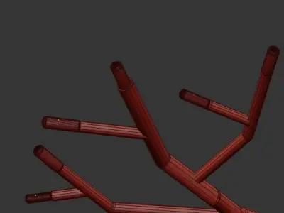 RAMEAU modern chandelier with branches hanging from ceiling 3D model