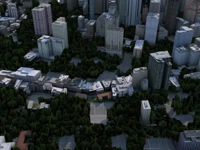 High-Detailed 3D City Model 2 Low-poly 3D model
