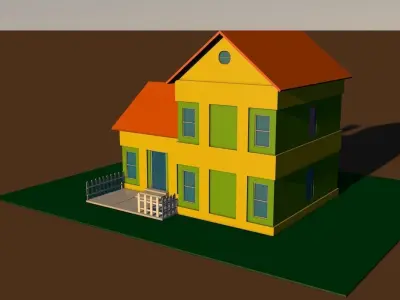 Cartoon house  Low-poly 3D model get