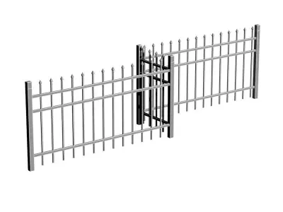 Metallic fence 04 3D model