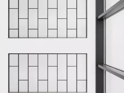 Panoramic glazing Stained glass 45 Low-poly 3D model