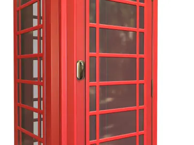 Phone Booth 01 - Game-ready - PBR Low-poly 3D model