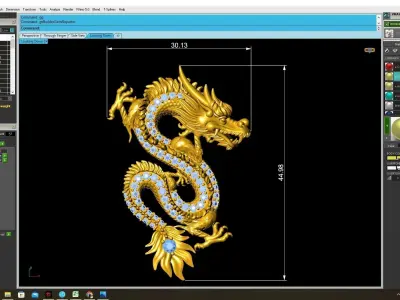 Chinese Dragon S Shape Pendant 3D Jewelry Model 3929 3D print model