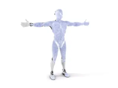 Futuristic Humanoid Robot Character Model Pack Low-poly 3D model