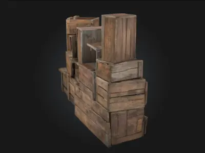 Crates Collection  Versatile Storage Solutions 3D model