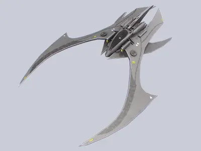 Scifi patrol vehicle Low-poly 3D model