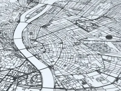 Budapest Road Network and Streets 3D model