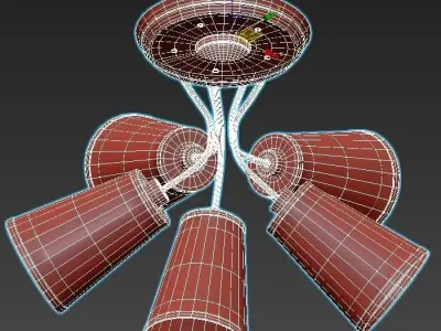 freya four light fixtures with shades 3D model