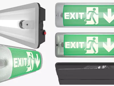 Escape Light Low-poly 3D model