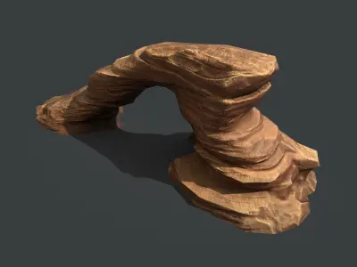Red Rock Sandstone Pbr 4 Low-poly 3D model