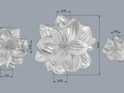 Lotus Flower Set 3D print model