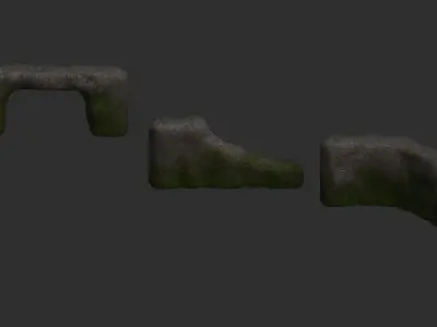 Cave Walls 2 - Moss 1 Low-poly 3D model