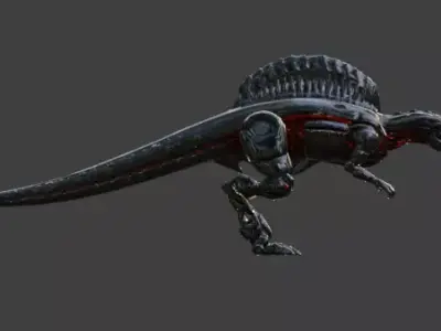 Sci-Fi Robot Dinosaur 3D Model Low-poly 3D model