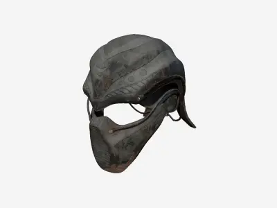 SciFi Ninja Mask A03 Black Dirt - Character Design Fashion Low-poly 3D model