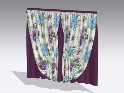 Curtain Low-poly 3D model