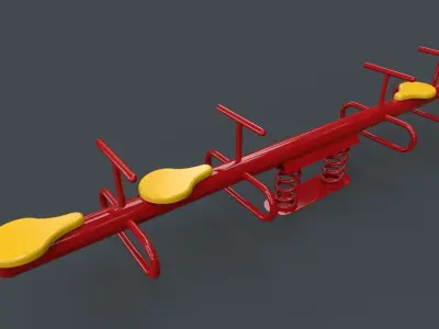 PBR Modular Outdoor See Saw Playground B Low-poly 3D model