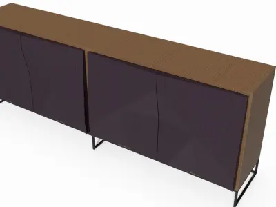 Credenza sideboard with two doors and legs 3D model