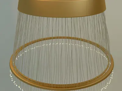 Fiber Pendant chandelier 3D model