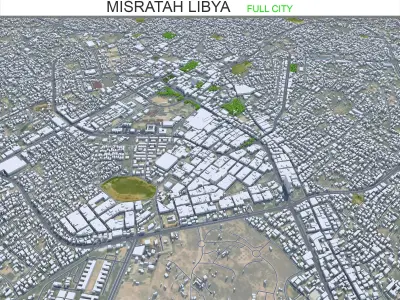 Misratah Libya 50km AI Low-poly 3D model