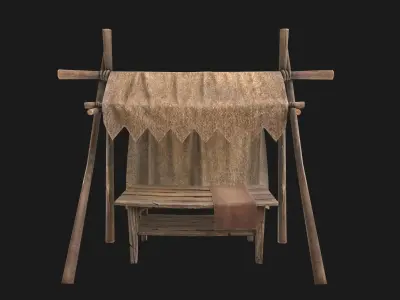 Street Stall Low-poly 3D model