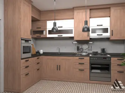 Modern Kitchen 3D model Free 3D model
