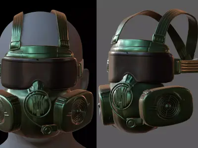 Gas mask helmet 3d model scifi Low-poly  Low-poly 3D model 370