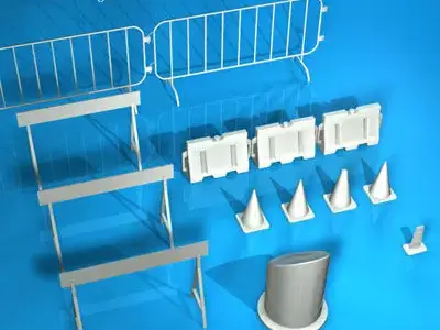Road barriers 3D model