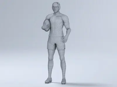  White Rugby Player Animated HQ Standard License 