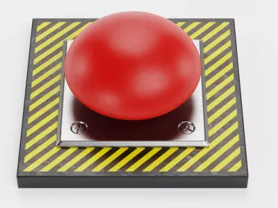 Emergency Button V3 - Mushroom Push Switch Industrial Control 3D model