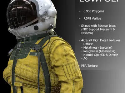 CS01 Space Suit Low-poly 3D model