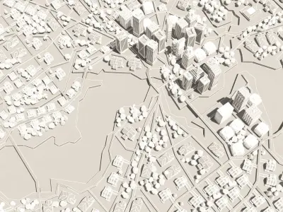 Jacksonville Florida - City Center Low-poly 3D model