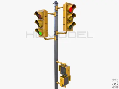 Traffic Lamp PBR 3D model