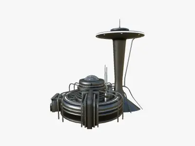 SciFi Facility D09 Dark Metal - Sci Fi Exterior Design Low-poly 3D model