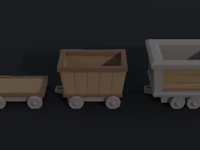 Cartoon medieval mine Polygonal Style Low-poly 3D model