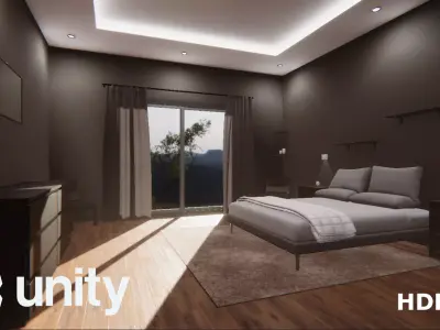 Unity HDRP Bedroom Free low-poly 3D model
