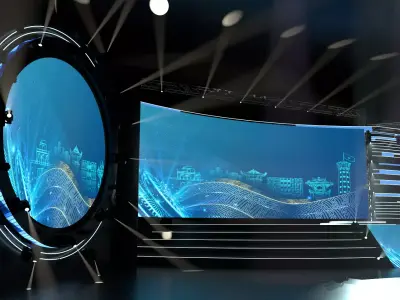 stage for music art and light 3D model