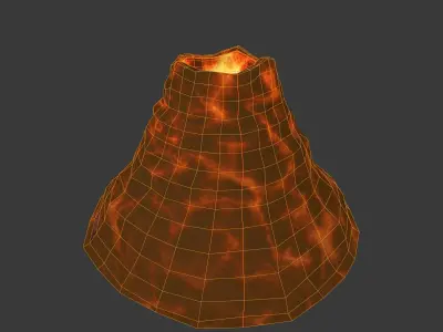LowPoly Volcano Low-poly 3D model