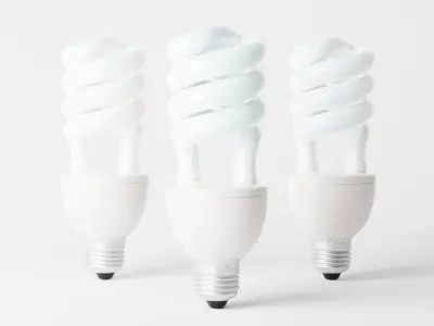 Fluorescent bulb Low-poly 3D model