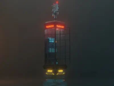 Sci-Fi Phone Booth  3D model