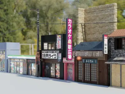 Japanese Stores - Pack Premium 3D model