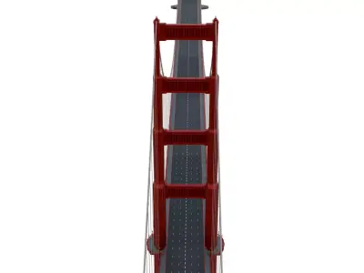 Steel Suspension Golden Gate Bridge 3D model
