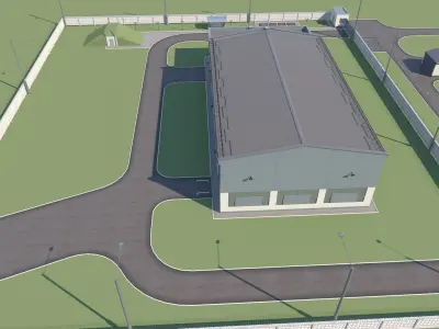 Water supply building 3D model