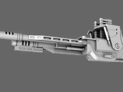 Sci-Fi Chain Gun Turret 3D model