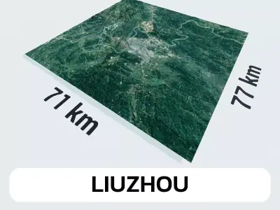 Liuzhou China City Landscape 3D Model 3D model