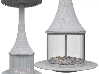 Central hanging fireplace  3D model