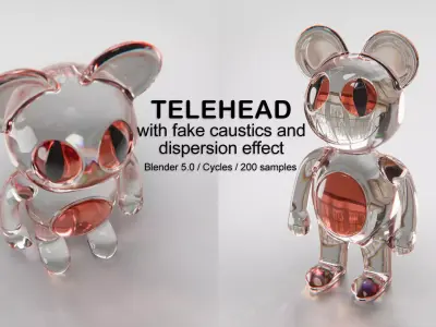 Glass with dispersion effects and caustics 3D model