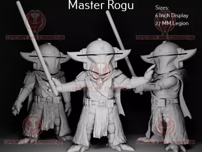 Adult Mandalorian Master Grogu The Child Concept 3 Poses 3D print model