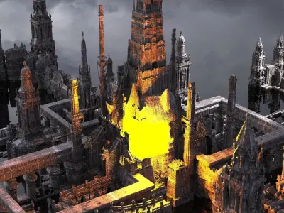 Fantasy Egyptian Tower streets 5  3D model